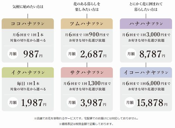 ハナノヒ料金プラン